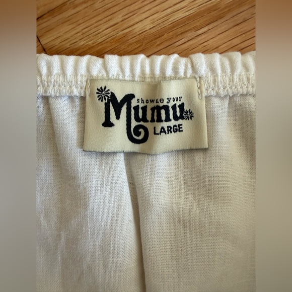 Show Me Your MuMu Iva Wrap Skirt in White Linen Blend L - Picture 8 of 10